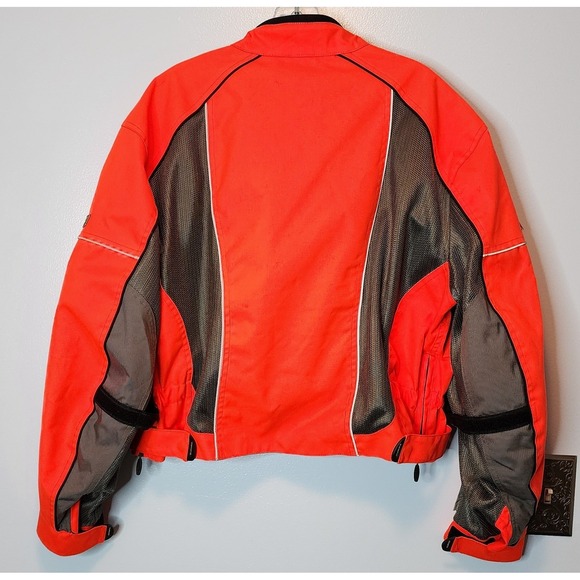 Olympia Moto Sports Mesh Motorcycle Jacket Orange 2XL Padded Cordura EXC - Picture 15 of 16